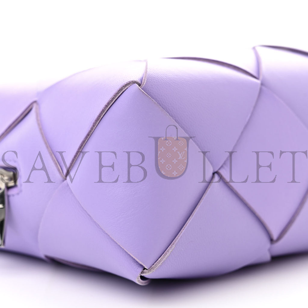 BOTTEGA VENETA LAMBSKIN MAXI INTRECCIATO SMALL CASSETTE CAMERA BAG WISTERIA (22*17*7cm)