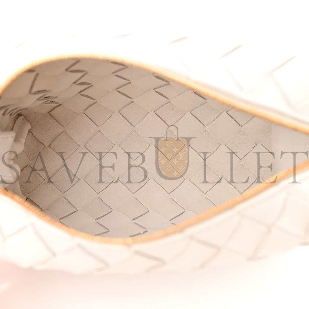 BOTTEGA VENETA NAPPA INTRECCIATO MINI LOOP CAMERA BAG WHITE (18*11*6cm)