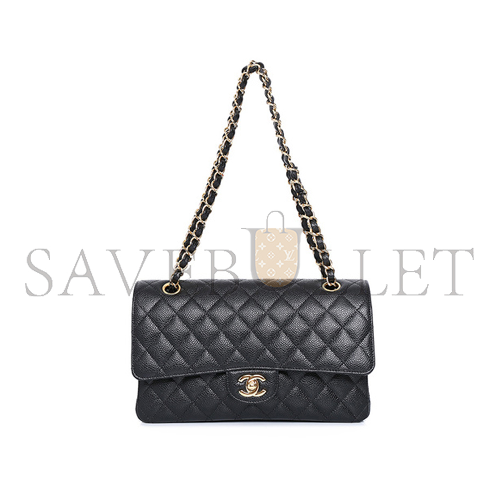 CHANEL MASTER CLASSIC FLAP MEDIUM BLACK CAVIAR A01112  (25.5*15.5*6.5cm)