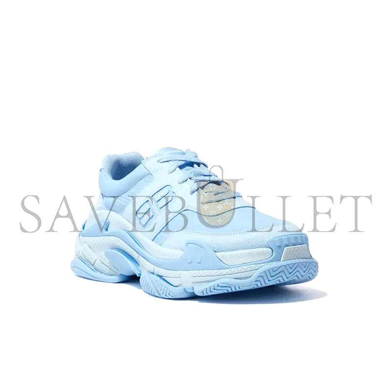 BALENCIAGA TRIPLE S SNEAKERS IN SUEDE & NYLON BLUE REPS 710156W3CU24045