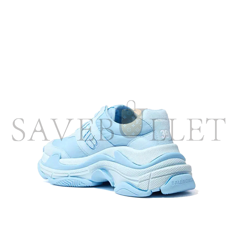 BALENCIAGA TRIPLE S SNEAKERS IN SUEDE & NYLON BLUE REPS 710156W3CU24045