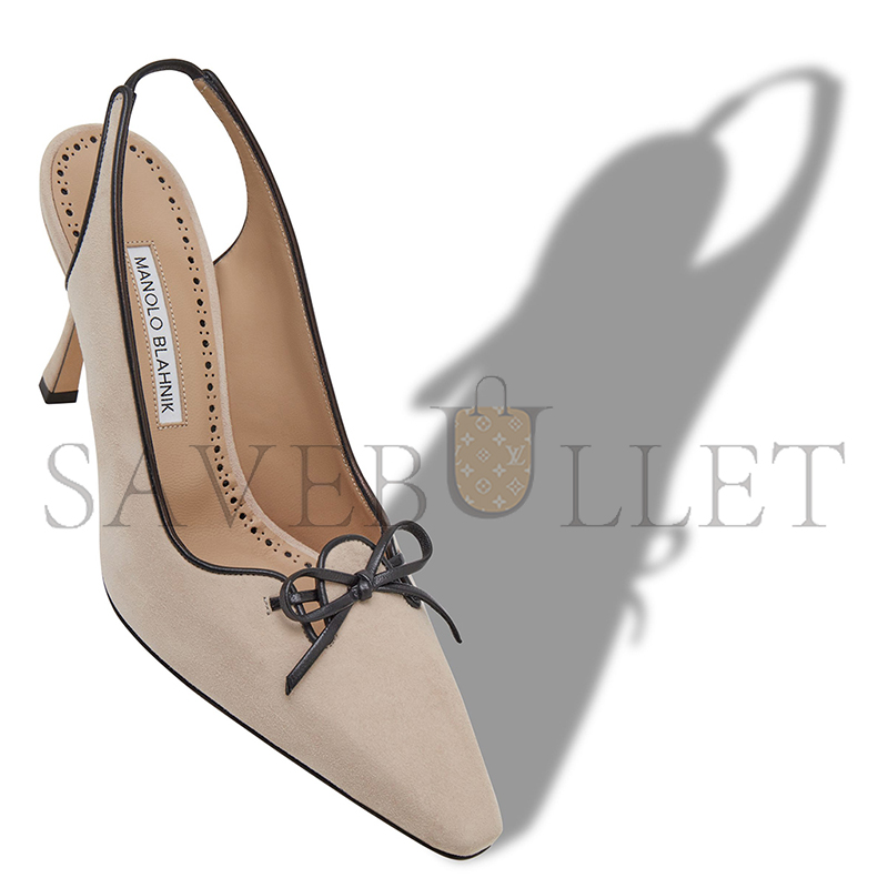 MANOLO BLAHNIK FARID LIGHT BEIGE SUEDE SLINGBACK PUMPS 424-1903-0007 MANOLO BLAHNIK FARID LIGHT BEIGE SUEDE SLINGBACK PUMPS 424-1903-0007