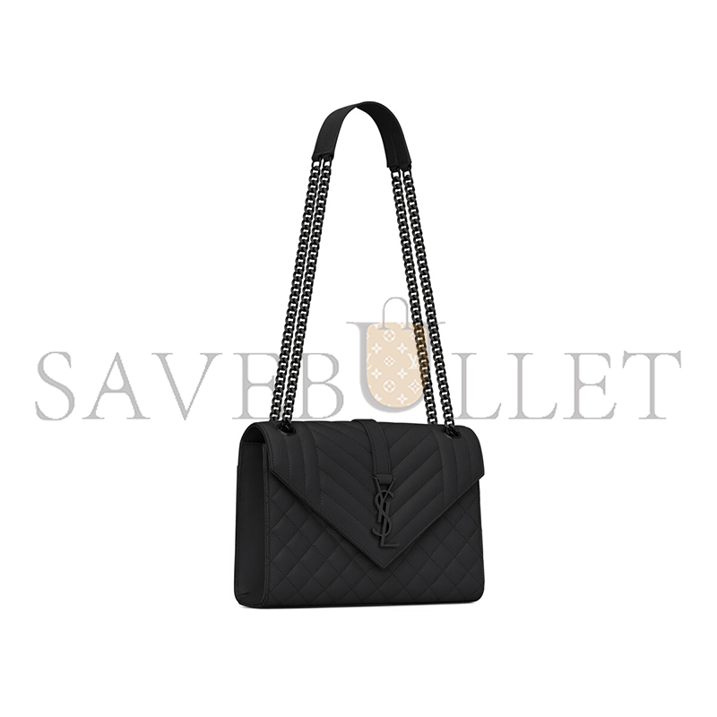 YSL ENVELOPE MEDIUM IN QUILTED GRAIN DE POUDRE EMBOSSED LEATHER 600185BOW981000 (24*17.5*6cm)