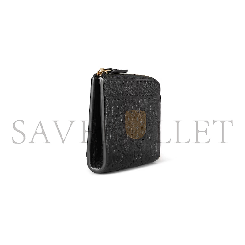 GUCCI GG EMBLEM ZIP CARD CASE 815936AAEEM1000 (13*8.5*3cm)
