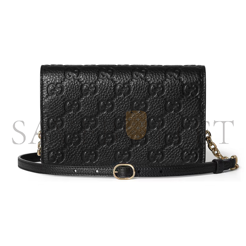 GUCCI GG EMBLEM WALLET ON CHAIN 818705AAEEM1000 (20*12.5*4cm)