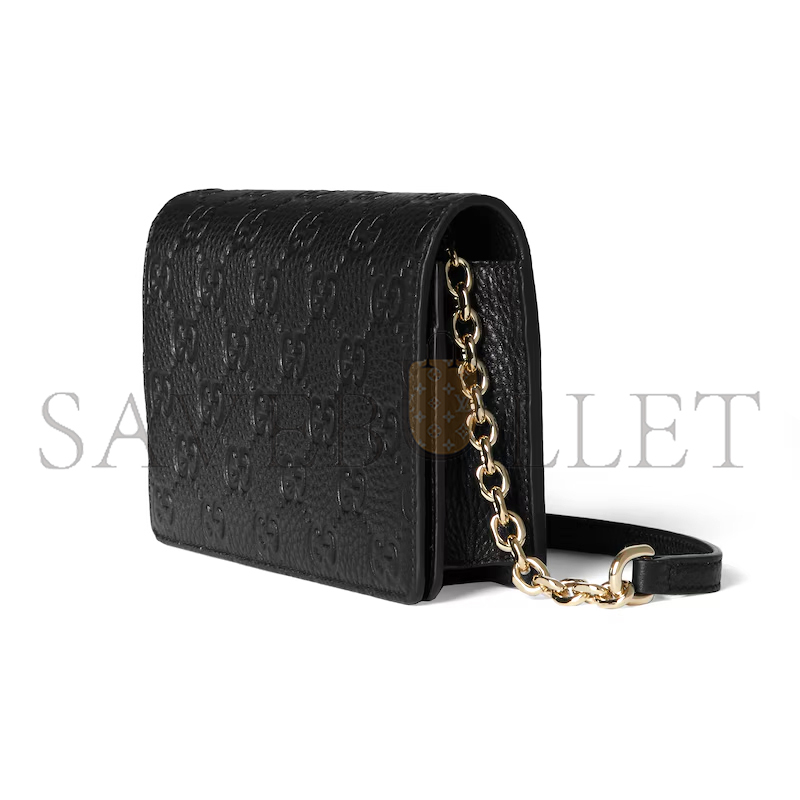 GUCCI GG EMBLEM WALLET ON CHAIN 818705AAEEM1000 (20*12.5*4cm)