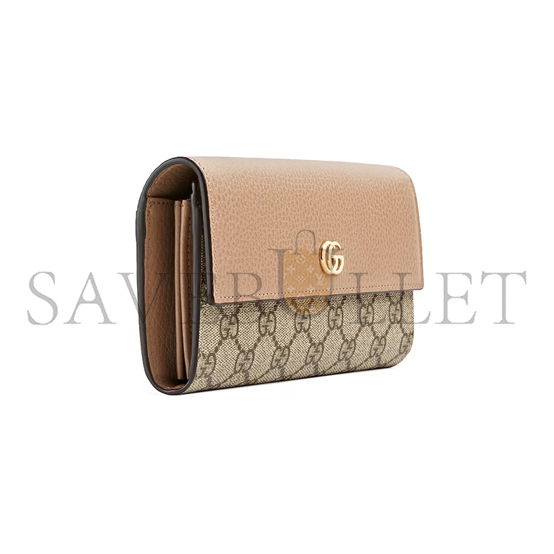 GUCCI GG MARMONT BI-COLOR CONTINENTAL WALLET 45611617WAG5788 (10*19*3.5cm)