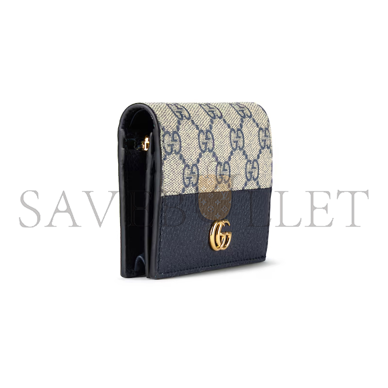 GUCCI GG MARMONT BI-COLOUR CARD CASE WALLET ‎65861017WAG4041 (11*8.5*3cm)