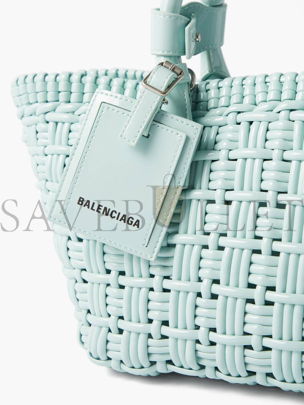 BALENCIAGA GREEN BISTRO XS WOVEN FAUX-LEATHER BASKET BAG MATCHESFASHION US (22*20*12.5cm)