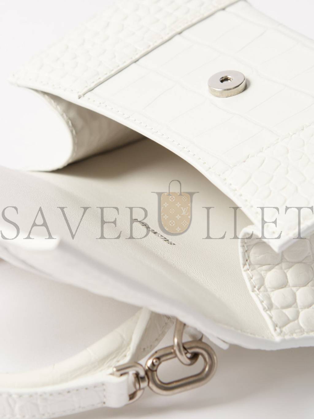 BALENCIAGA WHITE LADY FLAP S CROCODILE-EFFECT SHOULDER BAG  MATCHESFASHION US (21.8*14.2*8.8cm)