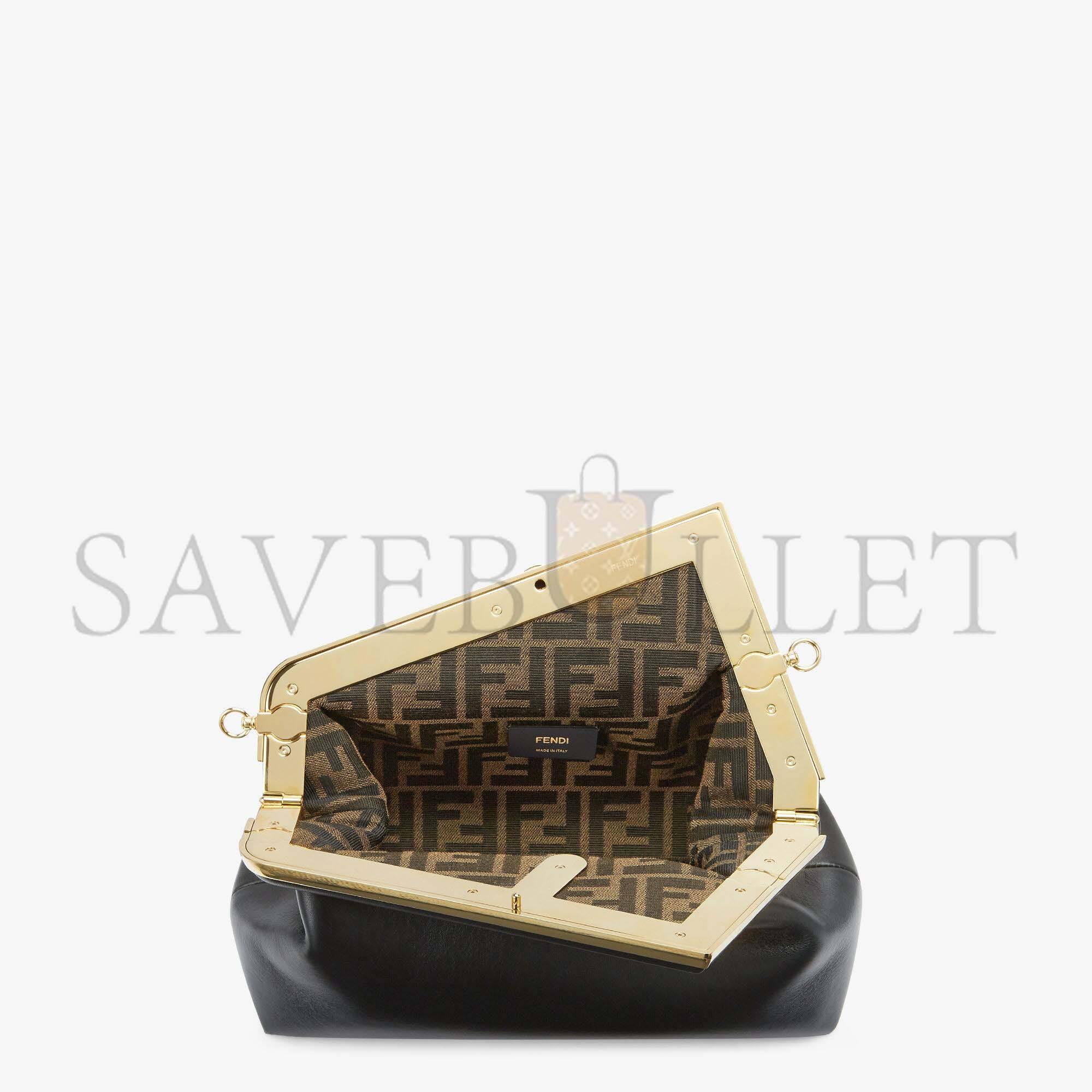 FENDI FIRST MIDI - BLACK LEATHER BAG 8BP137ABVEF0KUR (30*20*14cm)