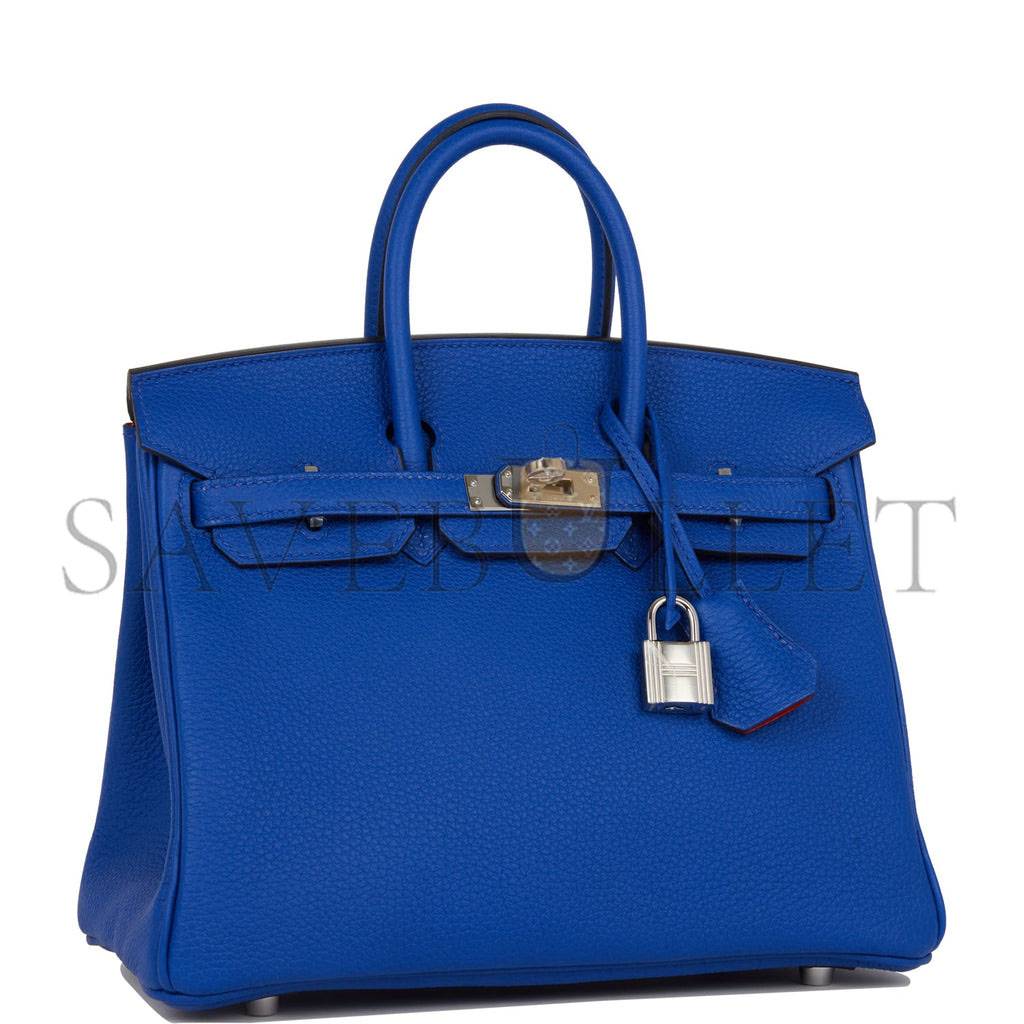 HERMES BIRKIN 25 BLEU ROYAL VERSO TOGO PALLADIUM HARDWARE HANDMADE (25cm)