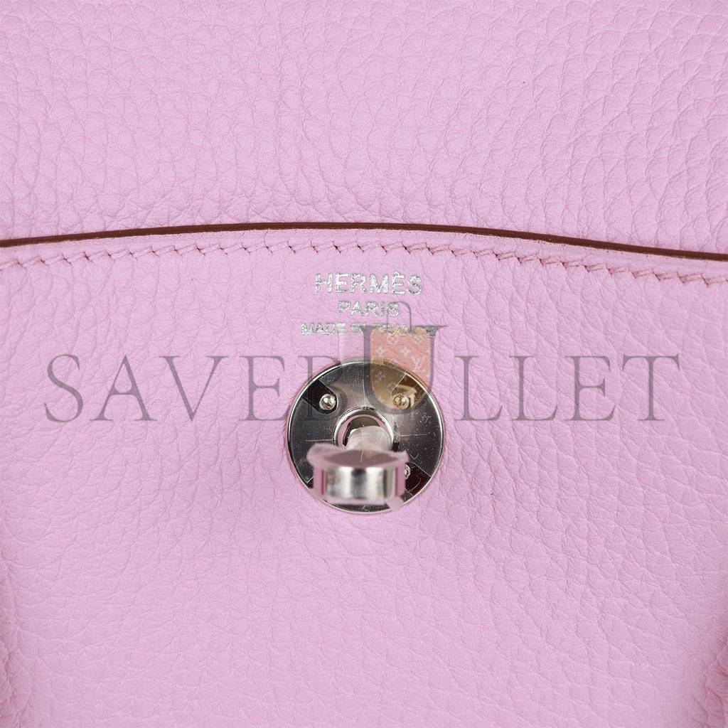 HERMES MINI LINDY MAUVE SYLVESTRE CLEMENCE PALLADIUM HARDWARE (19*12.5*9)