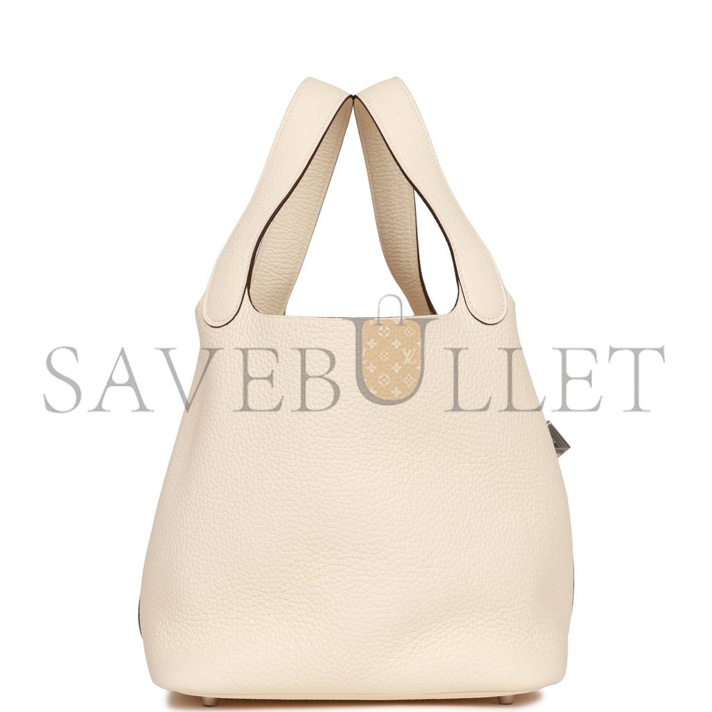 HERMES PICOTIN LOCK 22 NATA CLEMENCE PALLADIUM HARDWARE (22*21*18cm) HERMES PICOTIN LOCK 22 NATA CLEMENCE PALLADIUM HARDWARE (22*21*18cm)