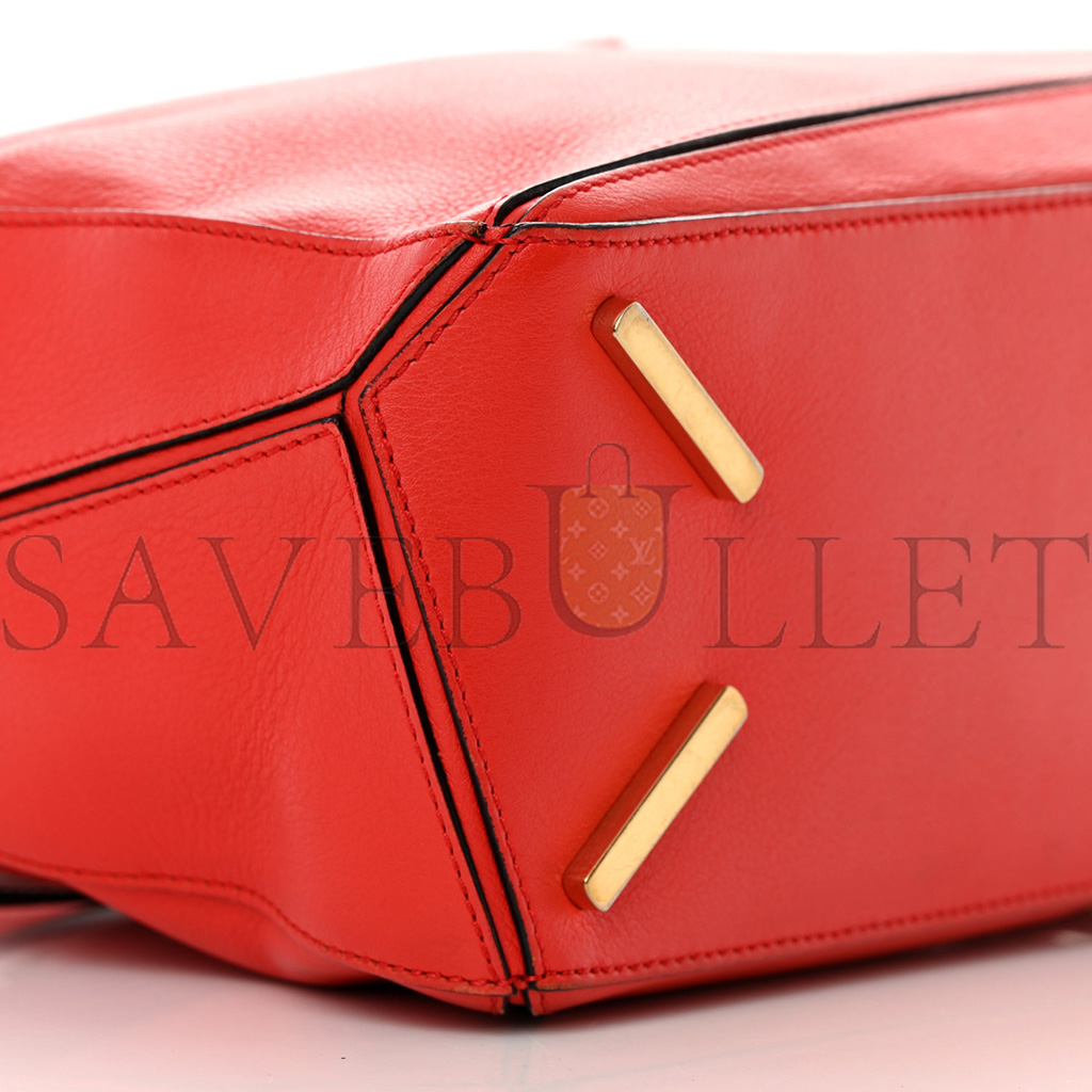 LOEWE CALFSKIN SMALL PUZZLE BAG SCARLET (24*16.5*10.5cm)