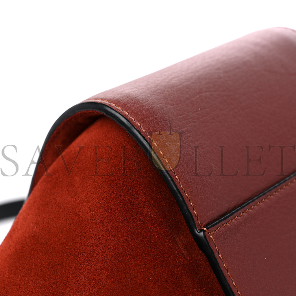 LOEWE CALFSKIN SUEDE HAMMOCK SHOULDER BAG RED (30*25*13.5cm)