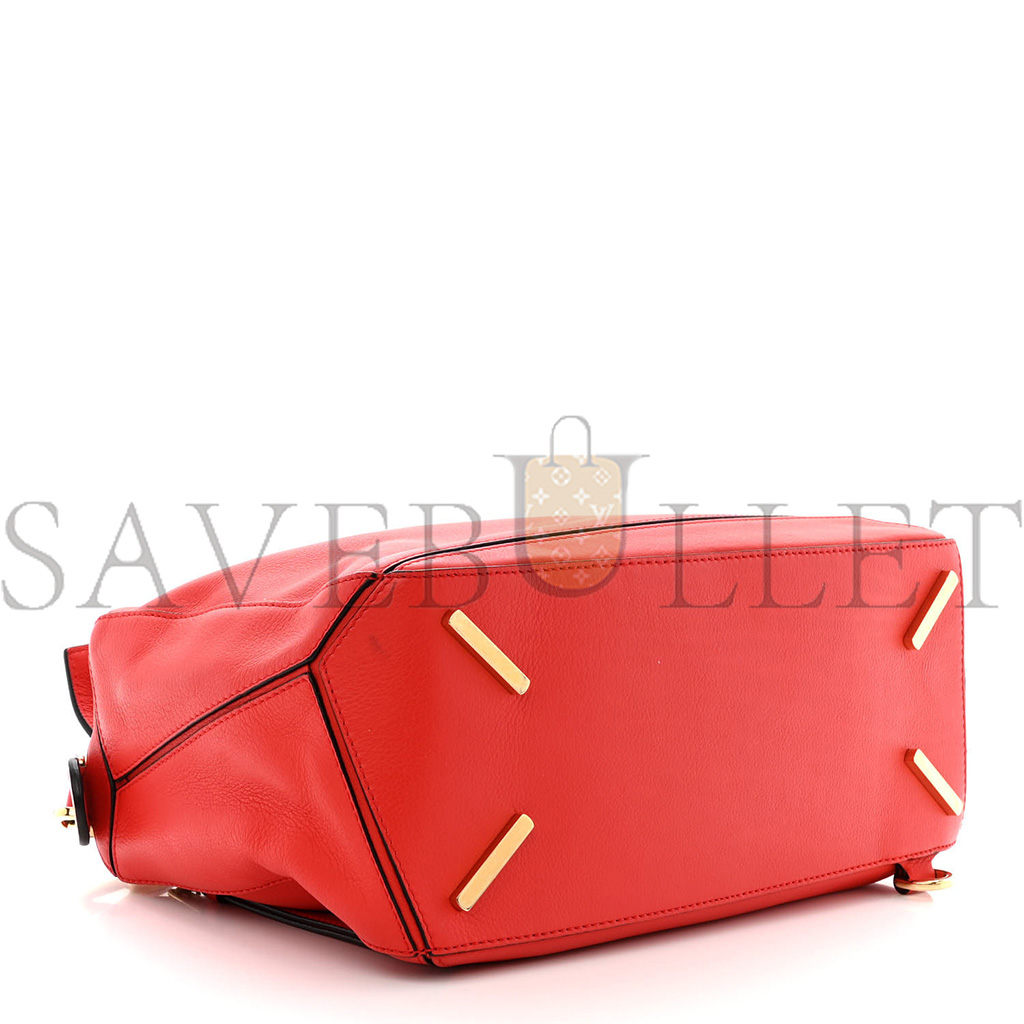 LOEWE CALFSKIN MEDIUM PUZZLE BAG SCARLET (28*18*12cm)