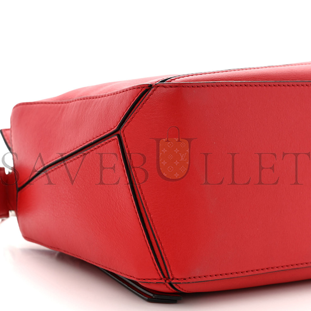 LOEWE CALFSKIN SMALL PUZZLE BAG SCARLET (24*16.5*10.5cm)