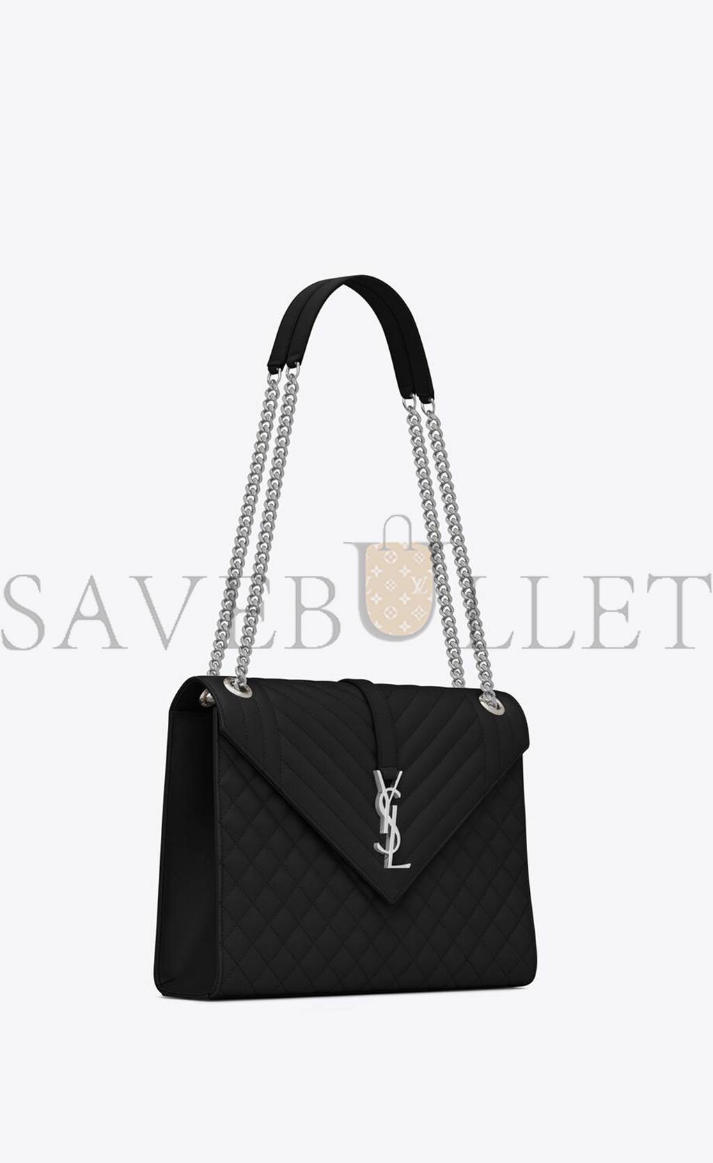 YSL ENVELOPE LARGE BAG IN MIX MATELASS&EACUTE; GRAIN DE POUDRE EMBOSSED LEATHER 600166BOW921000 (31*22*7.5cm)