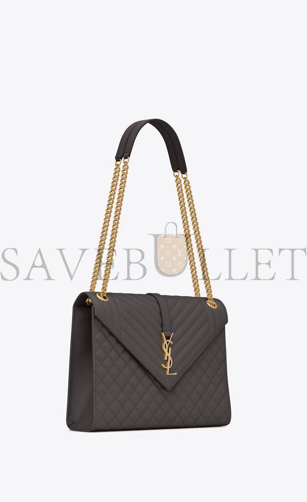 YSL ENVELOPPE LARGE BAG IN MIX MATELASS&EACUTE; GRAIN DE POUDRE EMBOSSED LEATHER 600166BOW971112 (31*22*7.5cm)