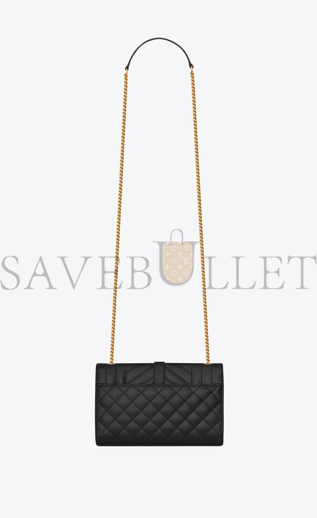 YSL ENVELOPE SMALL BAG IN MIX MATELASS&EACUTE; GRAIN DE POUDRE EMBOSSED LEAT 600195BOW911000 (21*13*6cm)