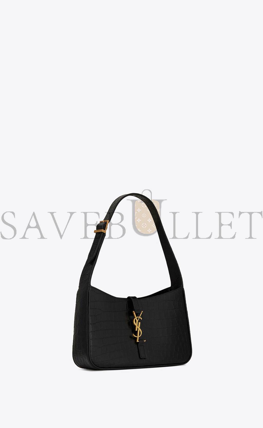 YSL LE 5 A 7 IN CROCODILE-EMBOSSED SHINY LEATHER 657228DZESW1062 (23*16*6.5cm)