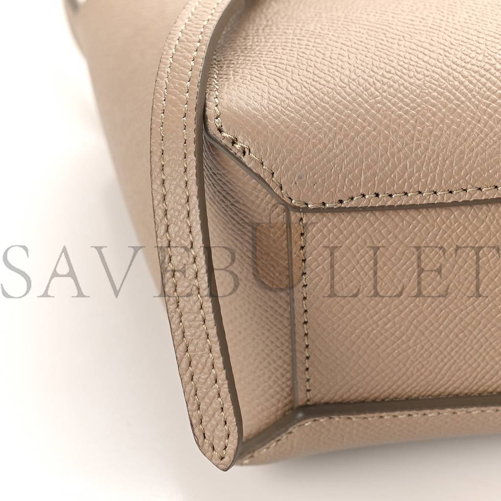 CELINE GRAINED CALFSKIN PICO BELT BAG LIGHT TAUPE (15*15*9cm)