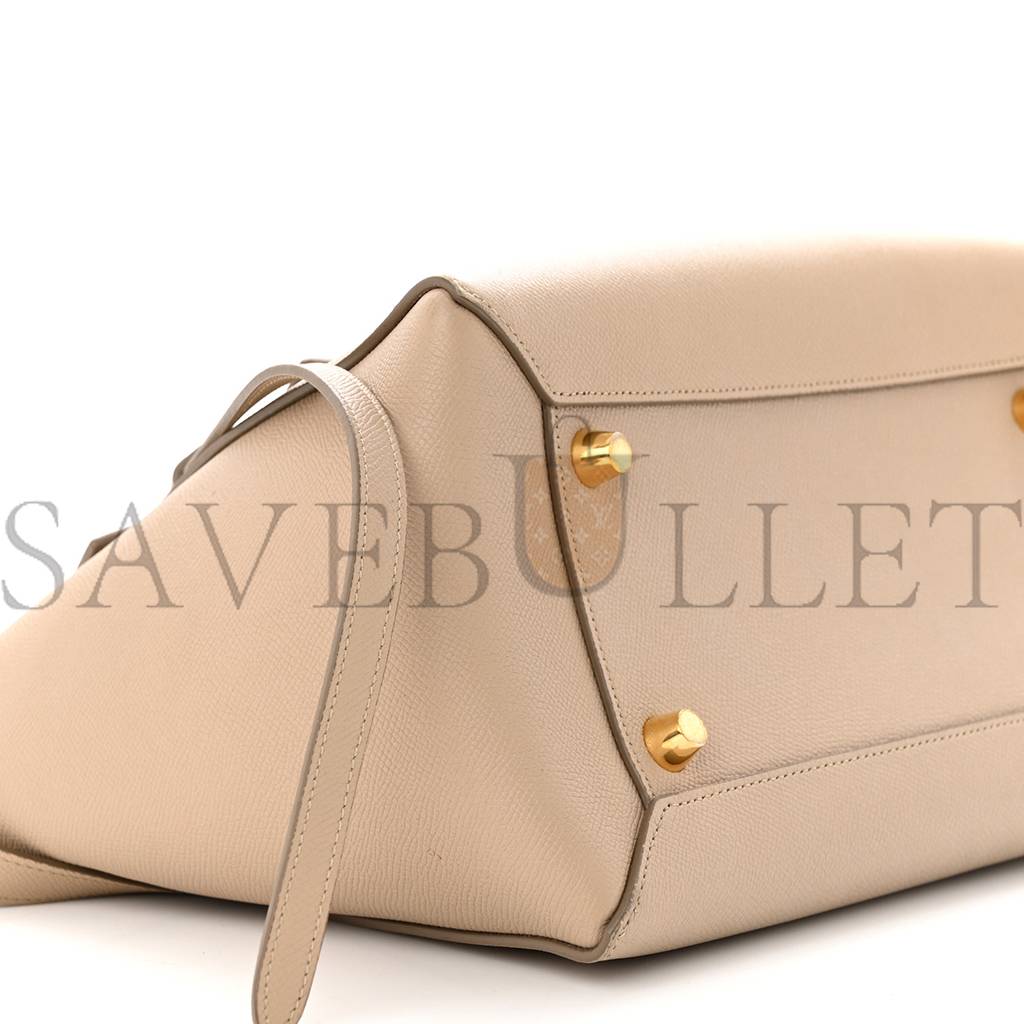 CELINE GRAINED CALFSKIN MINI BELT BAG LIGHT TAUPE (28*22*18cm)