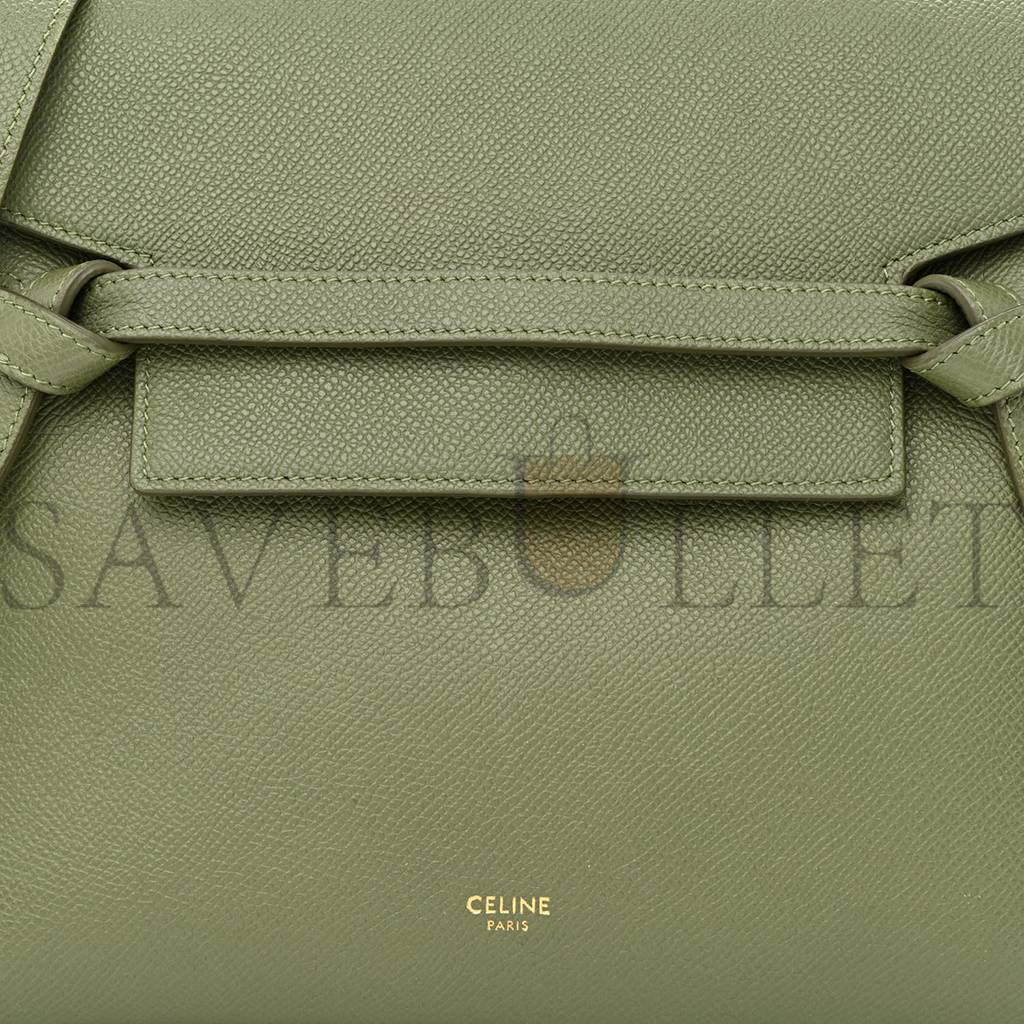 CELINE GRAINED CALFSKIN MICRO BELT BAG ARMY GREEN (23*22*13cm) CELINE GRAINED CALFSKIN MICRO BELT BAG ARMY GREEN (23*22*13cm)
