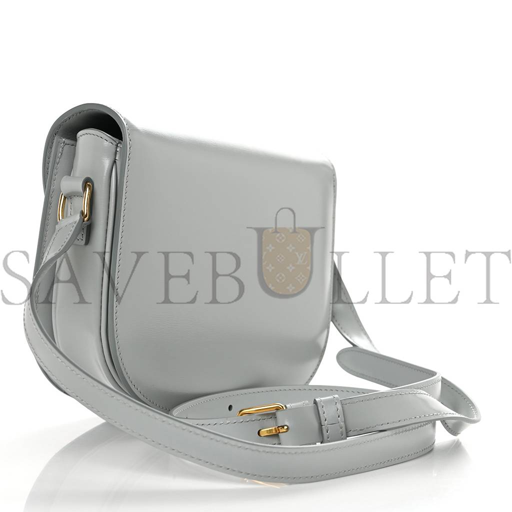 CELINE SHINY CALFSKIN TEEN BESACE CLEA TRIOMPHE BLUE GRAY (18*15*5cm)