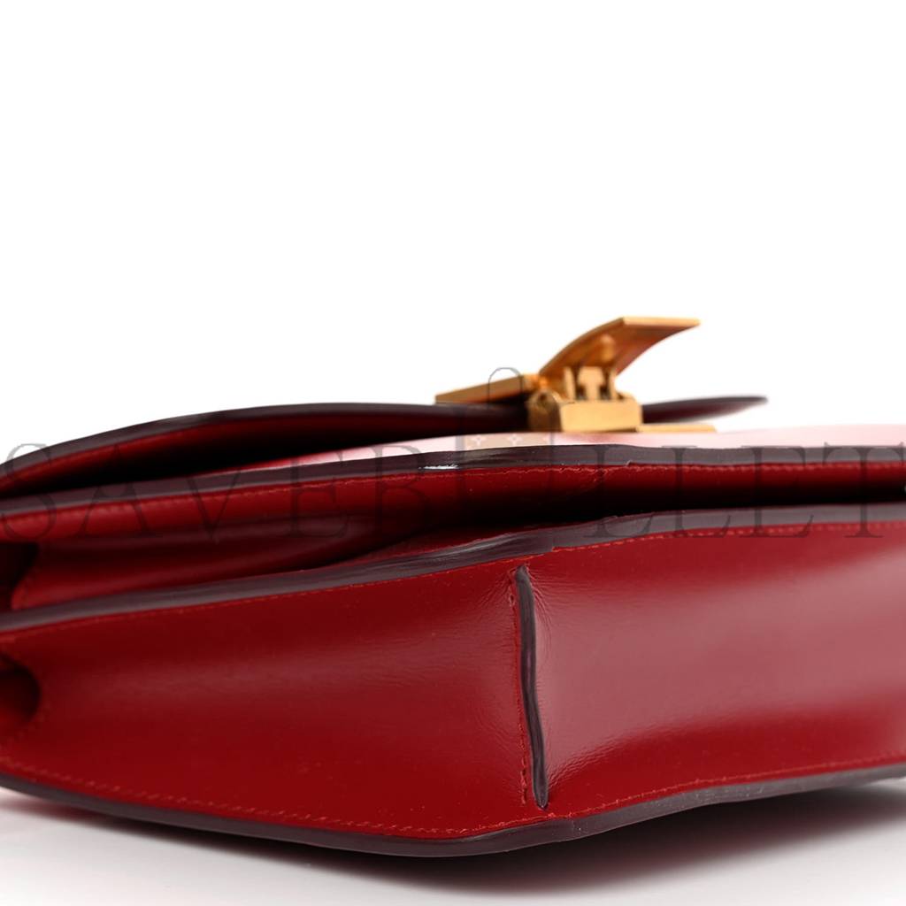 CELINE BOX CALFSKIN TEEN CLASSIC BOX FLAP BAG RED (18*15*6cm) CELINE BOX CALFSKIN TEEN CLASSIC BOX FLAP BAG RED (18*15*6cm)