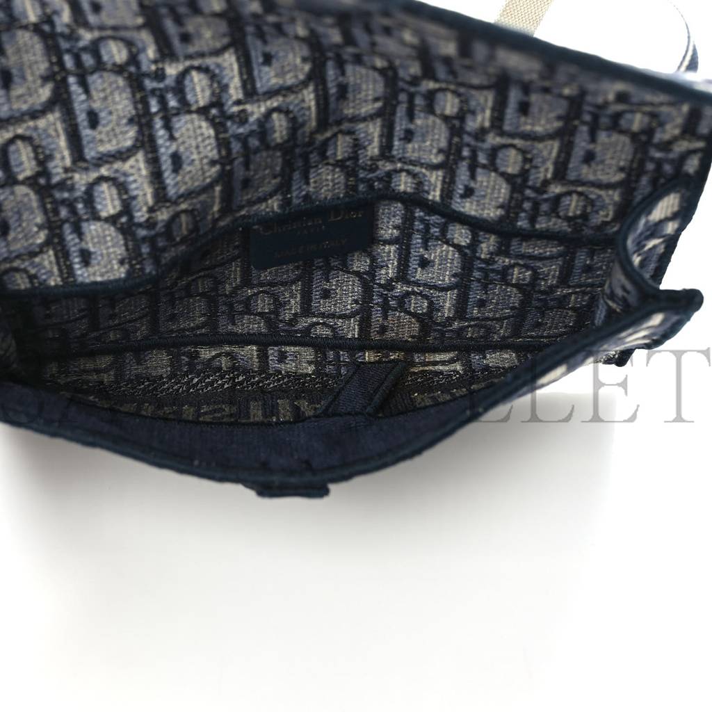 DIOR OBLIQUE SLIM SADDLE POUCH BLUE (21*13*2.5cm)