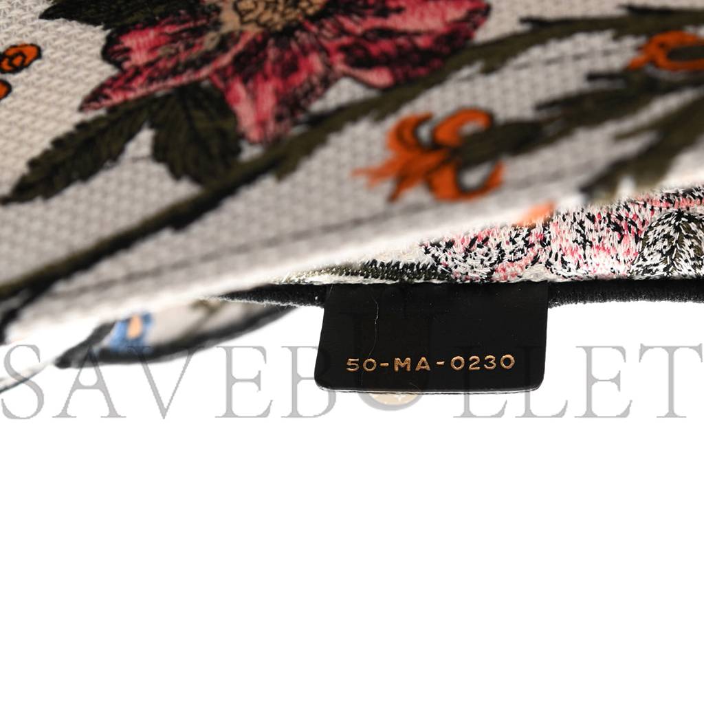 DIOR CANVAS EMBROIDERED MEDIUM ROSA MUTABILIS BOOK TOTE MULTICOLOR (36*27*16.5cm) DIOR CANVAS EMBROIDERED MEDIUM ROSA MUTABILIS BOOK TOTE MULTICOLOR (36*27*16.5cm)