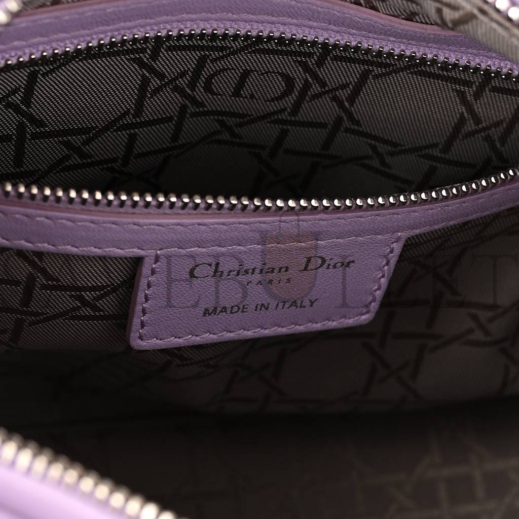 DIOR LAMBSKIN CANNAGE MEDIUM LADY DIOR PURPLE (24*20*10.8cm)