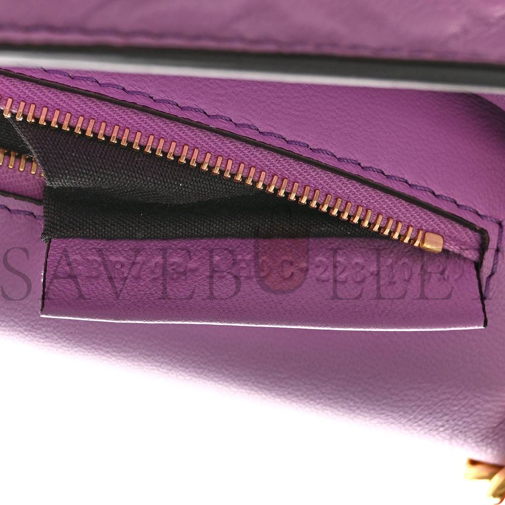 FENDI NAPPA SMALL FF EMBOSSED MIDI CHAIN BAGUETTE VIOLETTA (23*13*6cm)